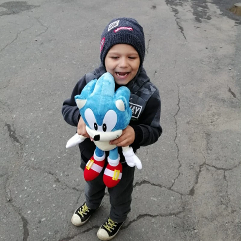 40cm Cute Blue Hedgehog Sonics Kawaii Anime Figure Plush Toys for Kids Doll Boy Girl Baby Birthday Gift | Игрушки и хобби