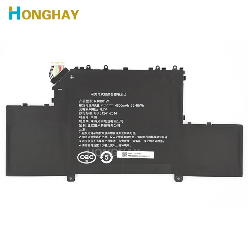 Оригинальный новый аккумулятор R10B01W Honghay для ноутбука Xiaomi Mi Air 12 5 дюйма 161201-01 161201-AA