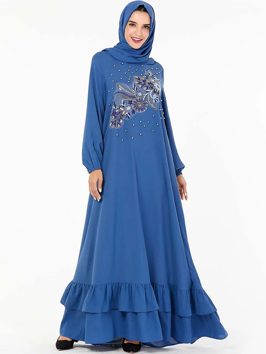 Женское платье кафтан с вышивкой из бисера Турецкая Турция Бангладеш