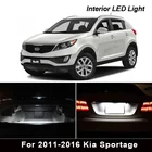 Комплект светодиодных ламп для внутреннего освещения, 9 ксеноновых белых ламп для 2011-2016 Kia Sportage Map Golve Box, купол багажника, подсветка номерного знака