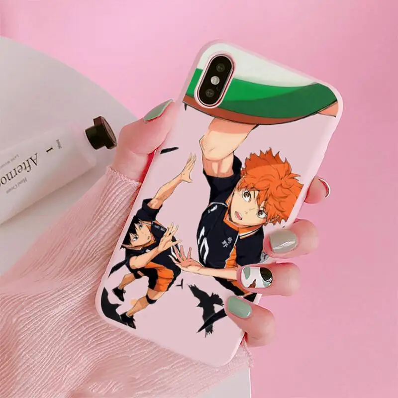 

Haikyuu Hinata attacks Phone Case Candy Color for iPhone 6 7 8 11 12 s mini pro X XS XR MAX Plus