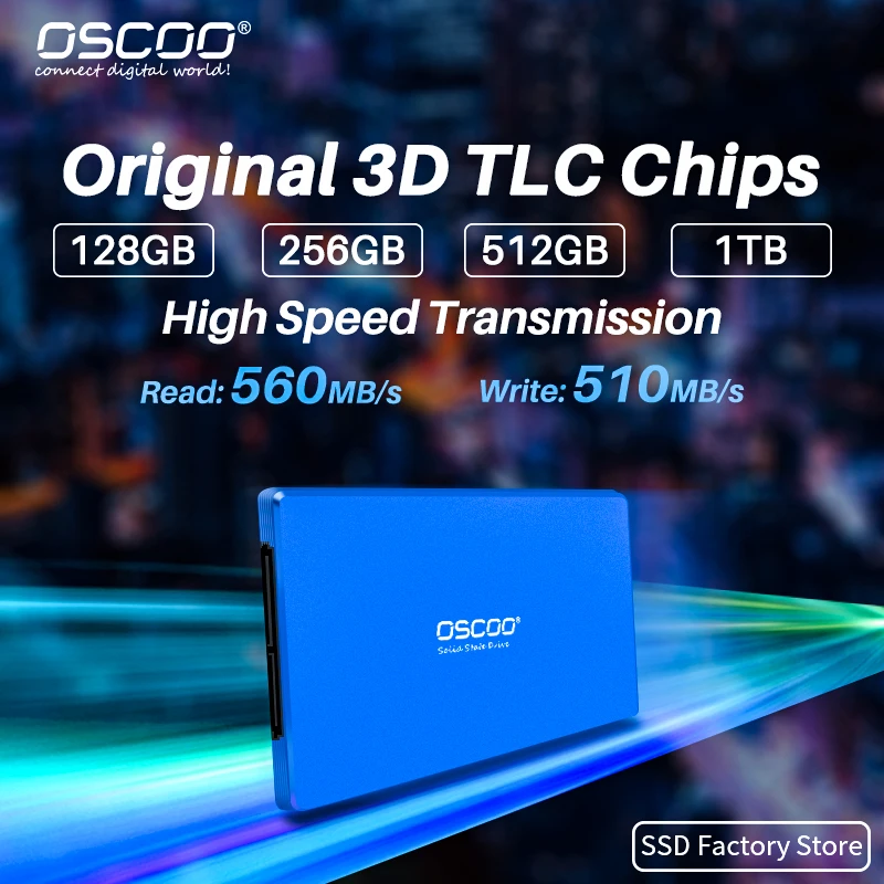 Твердотельный накопитель OSCOO SSD 1 ТБ 512 ГБ 256 высокоскоростной Внутренний 2 5 дюйма