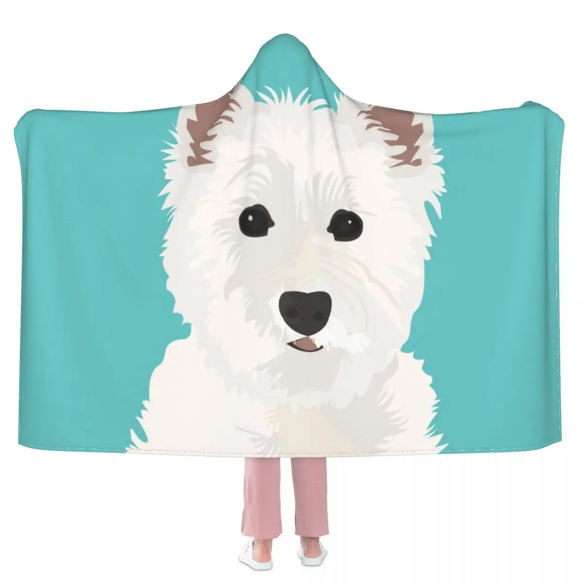 

Westie Design Blanket Dog Animals Fashion Big Hoodie Bedspread Fleece Meditation Soft Blanket