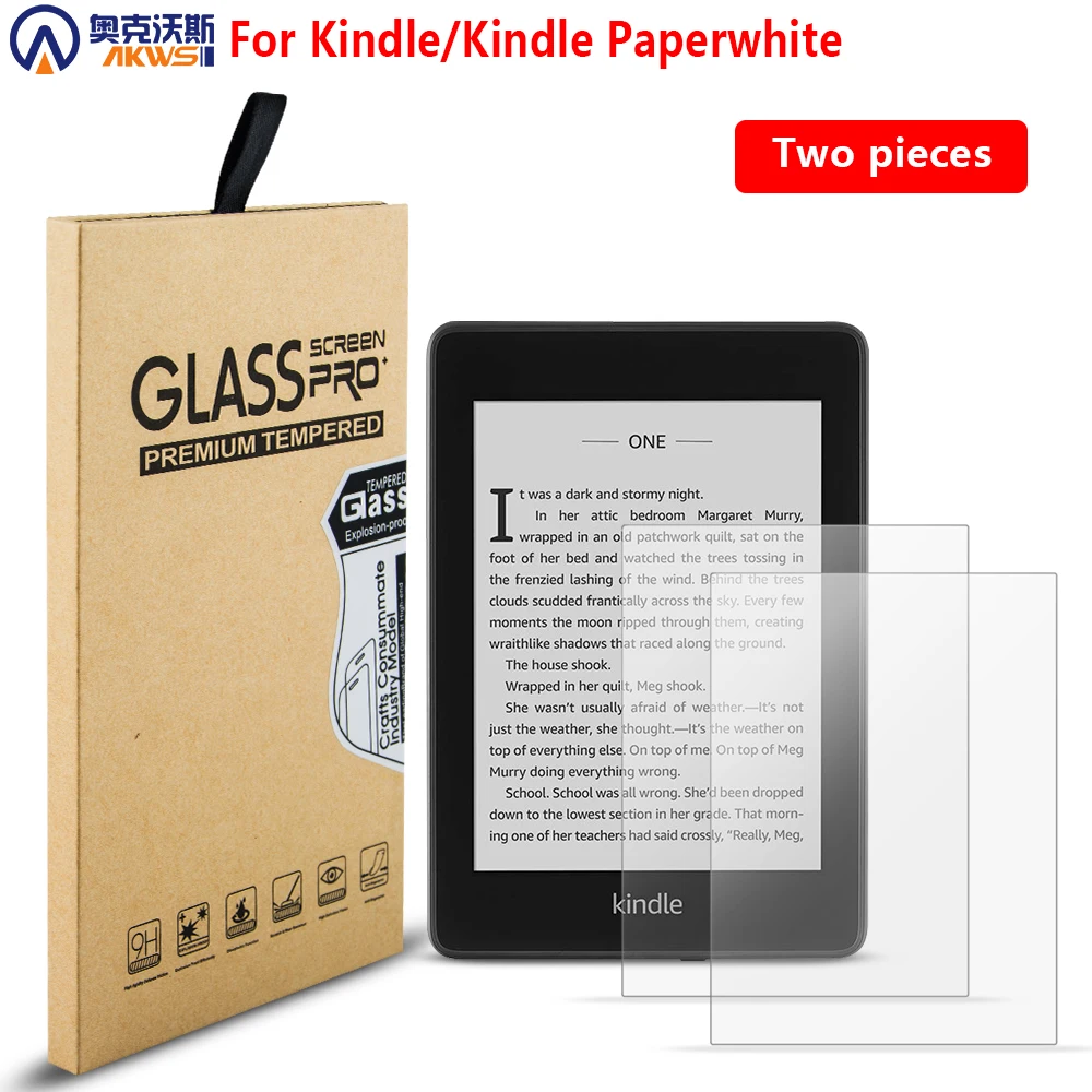 

2PCS Tempered Glass for Kindle Paperwhite 2018 2016 Screen Protector for Kindle 4 Kindle 5 Ultra Clear 6 inch Protective Film