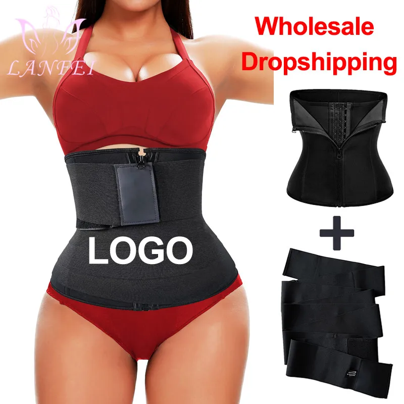 

LANFEI Waist Trainer Belt Tummy Wrap Girdle Zipper Body Shaper Fajas Modeling Belly Strap Women Slim Waist Cincher Drop Shipping