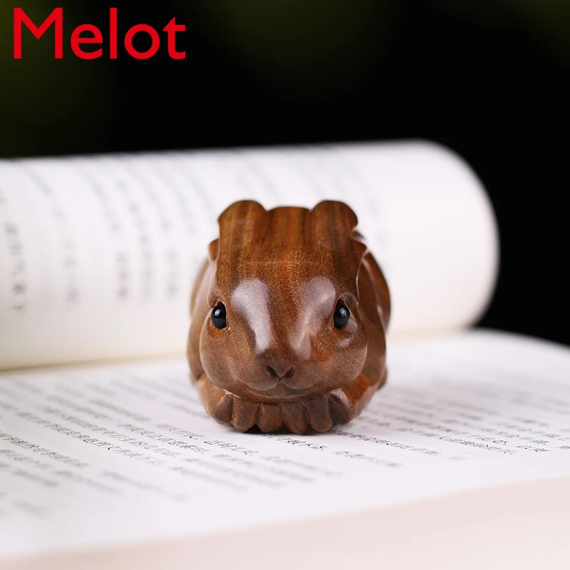 

Guajacwood Wooden Carving Twelve Zodiac Rabbit Hand Pieces Zodiac Plaything Crafts Ornaments
