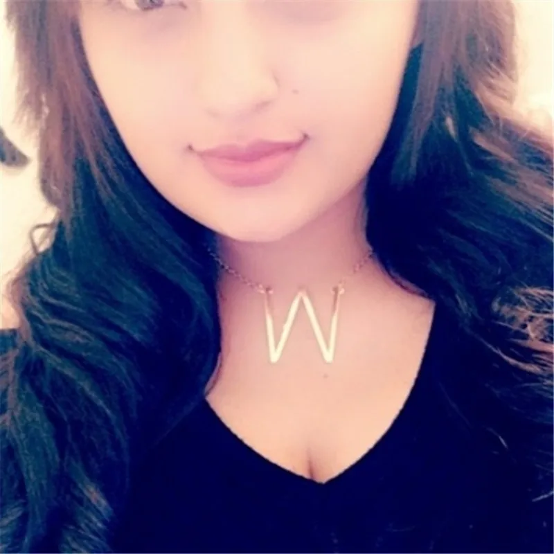 A ~ Z подвеска с буквами инициала ожерелья для женщин капитал 26 цепи английским