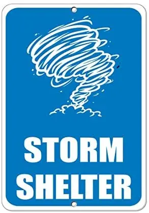 

Crysss Storm Shelter Hazard Sign Emergency 12 X 8 Inches Metal Sign