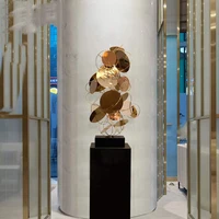 sales office large european floor hotel lobby sculpture metal crafts light luxury