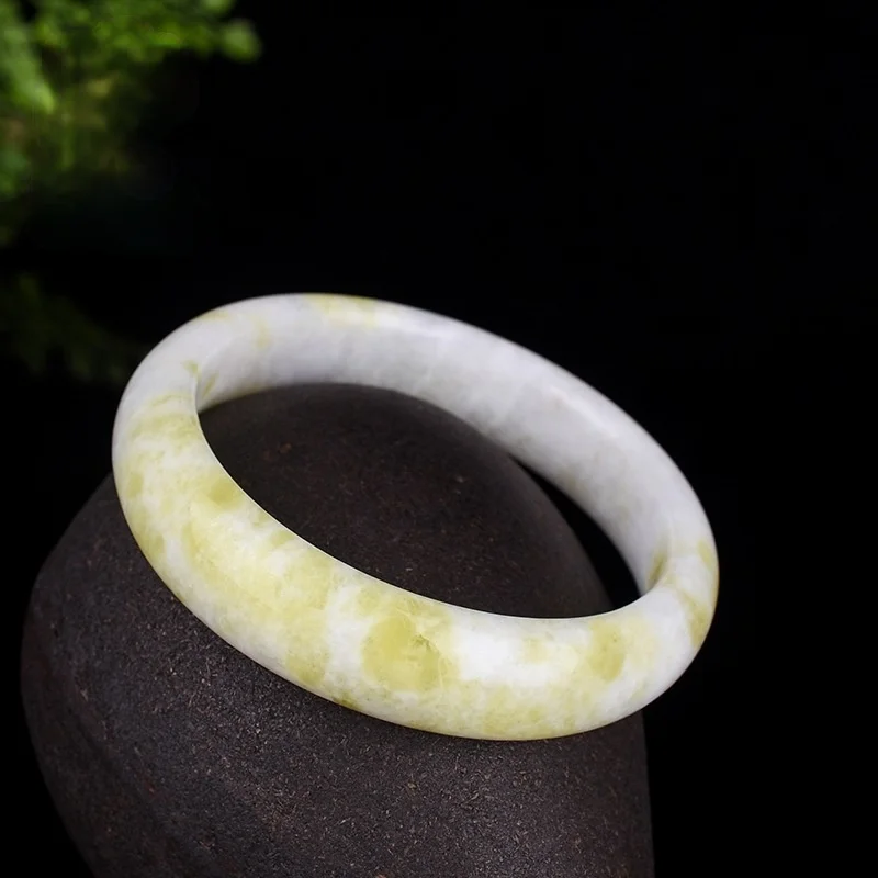 

Natural Genuine White Jade Bracelet Bangle Chinese Hand-Carved Fashion Charm Jewellery Accessories Amulet Men Women Lucky Gifts