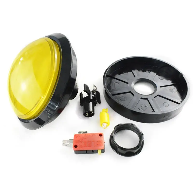 

100mm Big Round Push Button LED Illuminated with Microswitch for DIY Arcade Game Machine Parts DC12V Large Dome Light