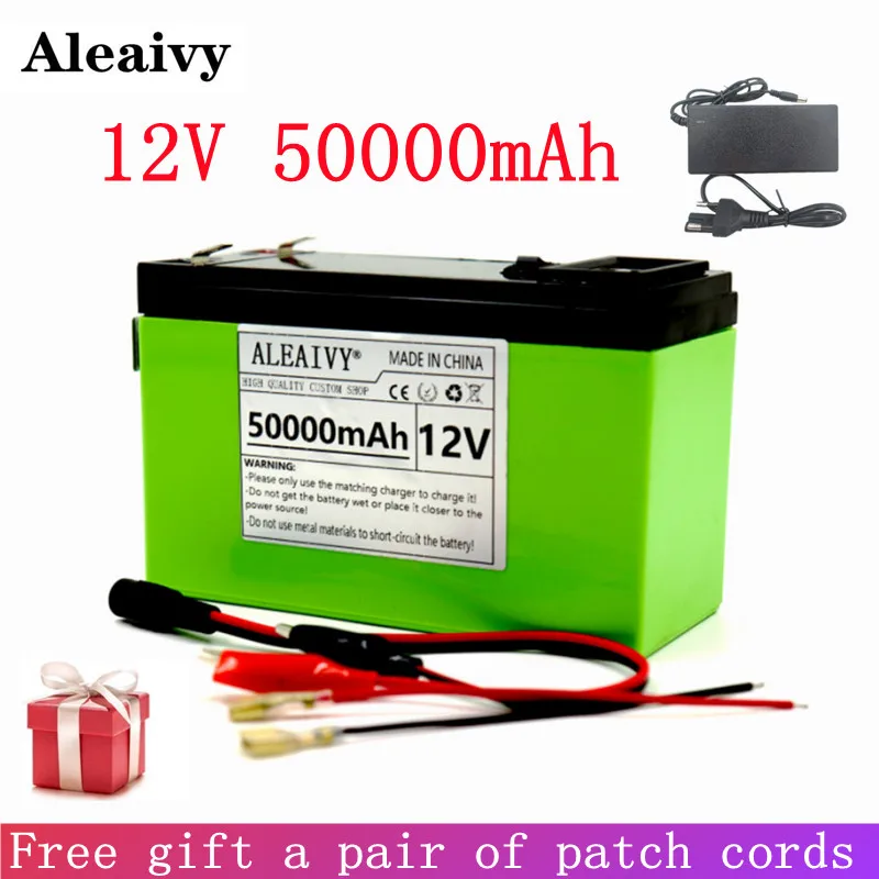

New 12v 50Ah 18650 Lithium Battery Pack Suitable for Solar Energy and Electric Vehicle Battery Power Display +12.6v 3A Charger