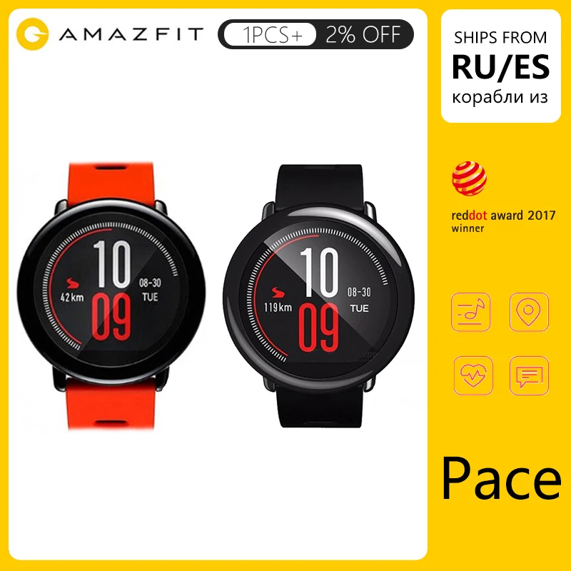 Amazfit Pace умные часы с Bluetooth 4,0 спортивные Смарт-часы с gps пульсометром умные часы huami