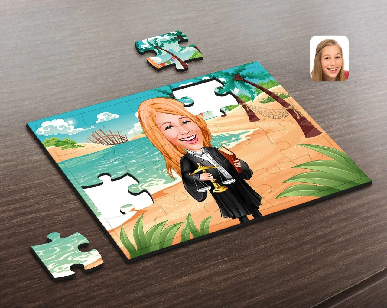 

Personalized Women 'S Attorney Caricature Of Wooden Puzzle-1 Decoration Girlfriends Gift Moment Happy Design Modern Quality Reliable intelligence