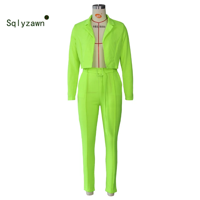 Уличный женский короткий Блейзер комплект из 2 предметов осенние женские