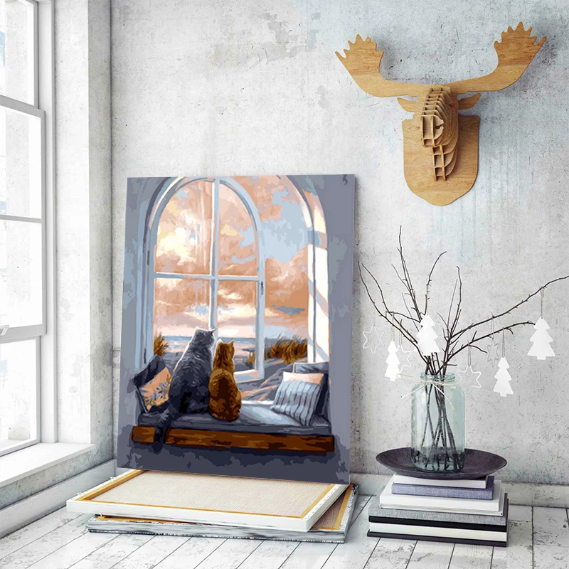 Рисование по номерам рисование милый котенок размер мама и ребенок пара кошка