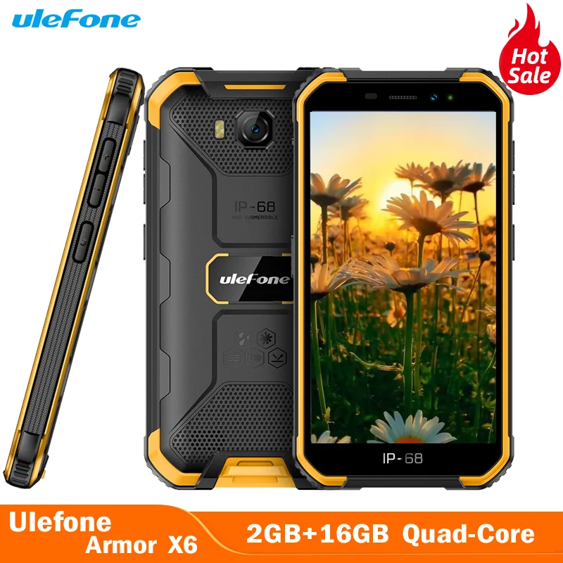 Ulefone Armor X6 водонепроницаемый смартфон с четырёхъядерным процессором ОЗУ 2 Гб ПЗУ 16