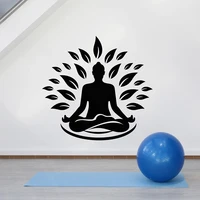 Zen Lotus Pose Wall Stickers Yoga Studio Home Decor Gym Meditation Room Vinyl Home Furnishing Decorative Art Wall Decals Z643
