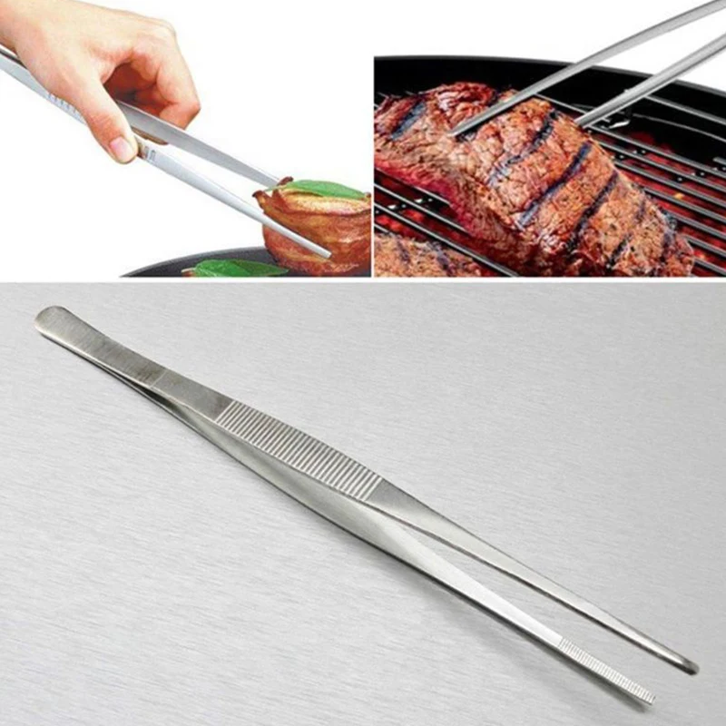 Stainless Steel Food Tongs Serving Tong BBQ Long Metal Kitchen/Cooking Tool Home Garden Supplies | Дом и сад