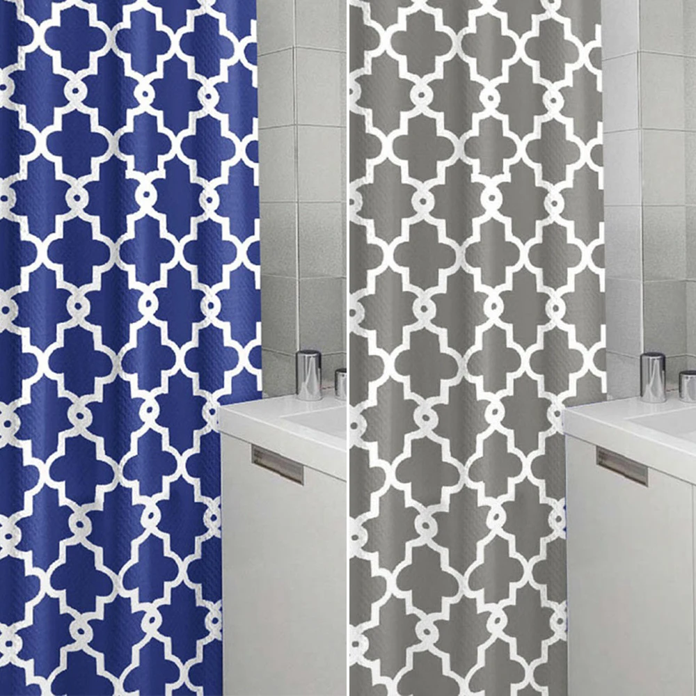 

Shower Curtain Polyester Fabric Bath Curtain Waterproof PEVA Toilet Bathroom Curtain