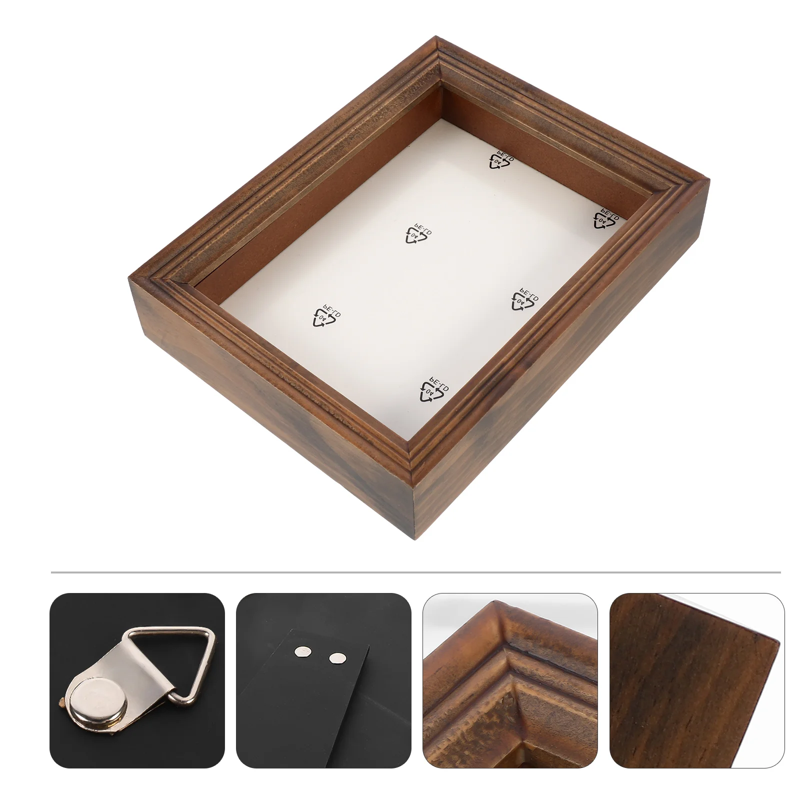 

8inch Wood Shadow Box Displaying Memory Box Frame for Medal Photo Dried Flower