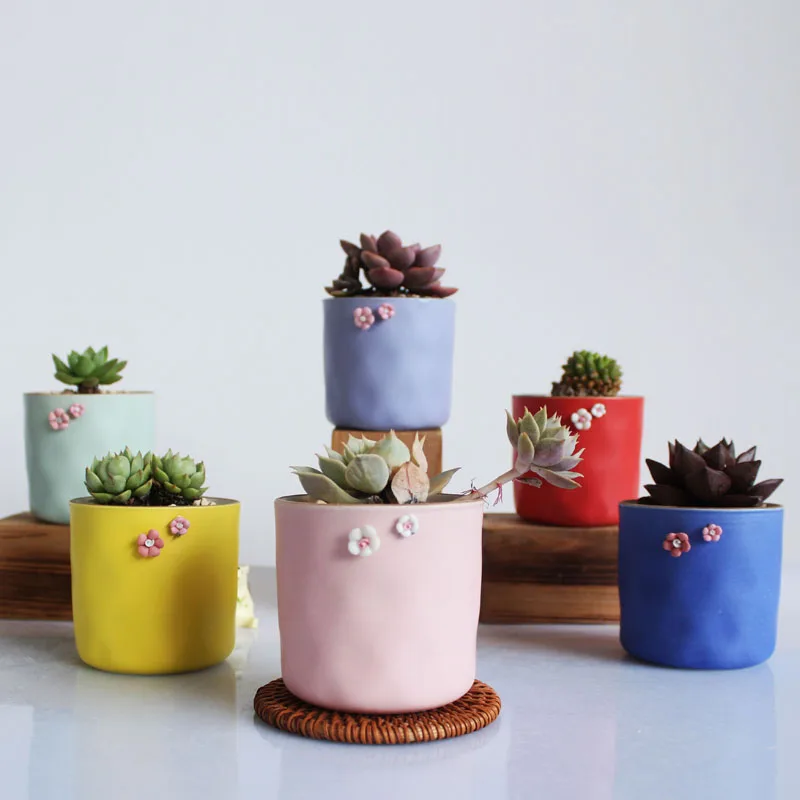 Радужная ручная раковина с изображением цветов мяса растений керамическая для