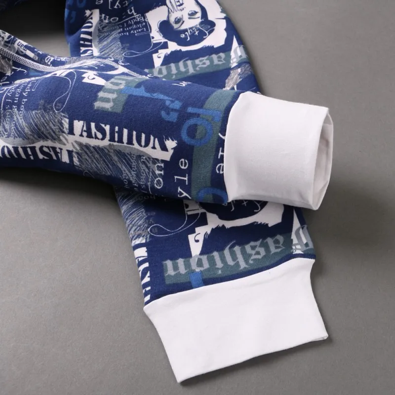 Men Long Johns Warm Pants Thick Middle Waist Slim Elastic Fashion Print Breathable Male Sexy Underwear Tight Legging Bottoms