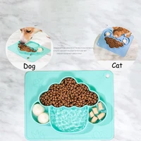 pet dog dinner plate silicone food plate licking mat cat licking mat pet travel bowl drinking plate