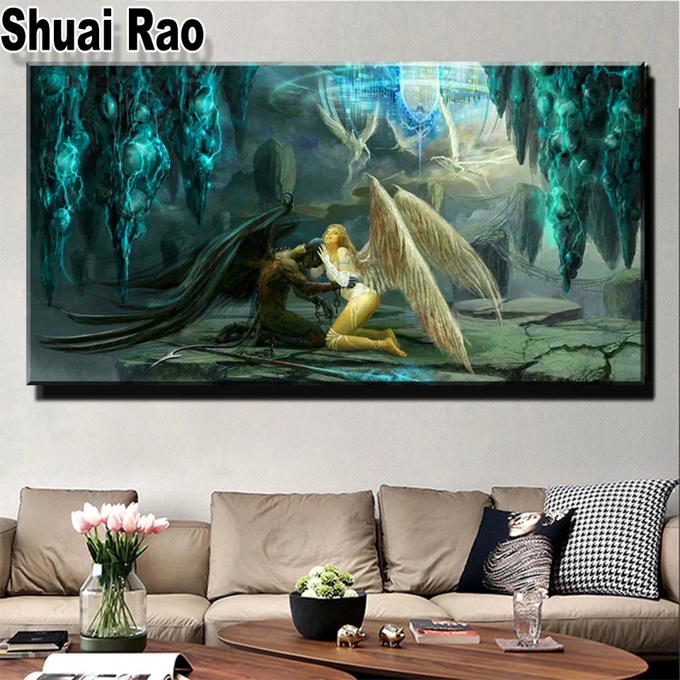 

Алмазная вышивка Демон Ангел пара 5d diy алмазная живопись вышивка крестиком полный квадрат/круглая дрель мозаика алмаз домашний декор