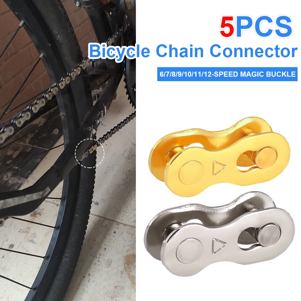 

5Pairs Bicycle Chain Quick Link MTB Road Bike Missing Link Bike Chain Quick Release Connectors for 6/7/8/9/10/11/12 Speed