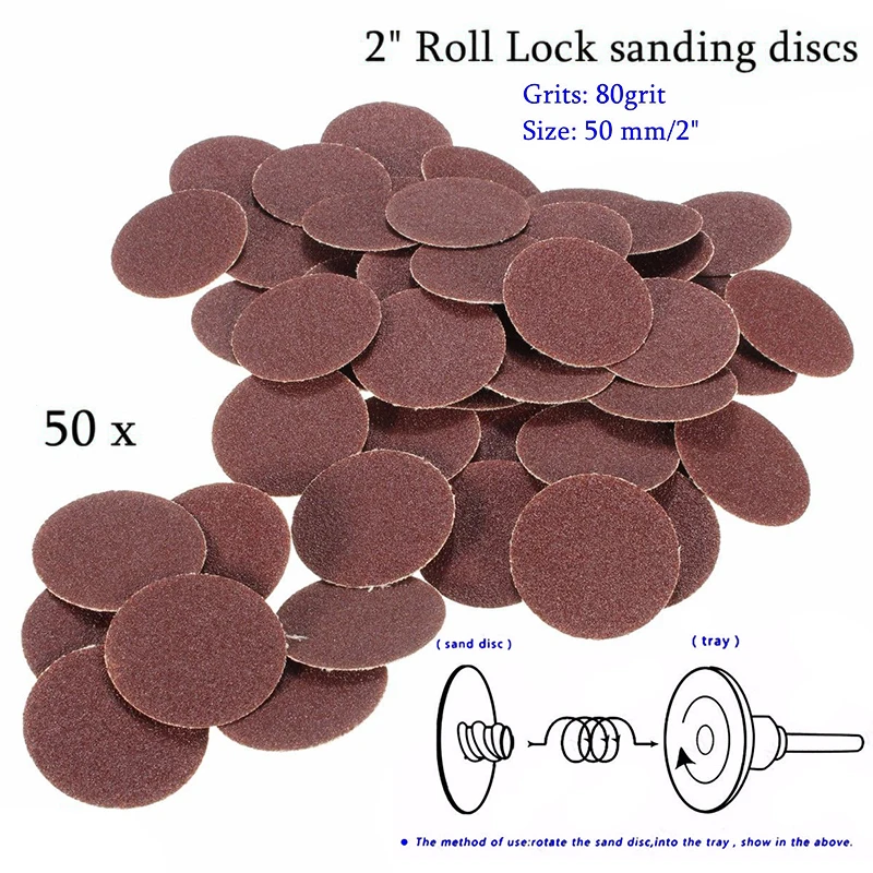 

2 Inch Sanding Discs 80 Grit R Type Roll Lock Abrasive For Sander High Quality