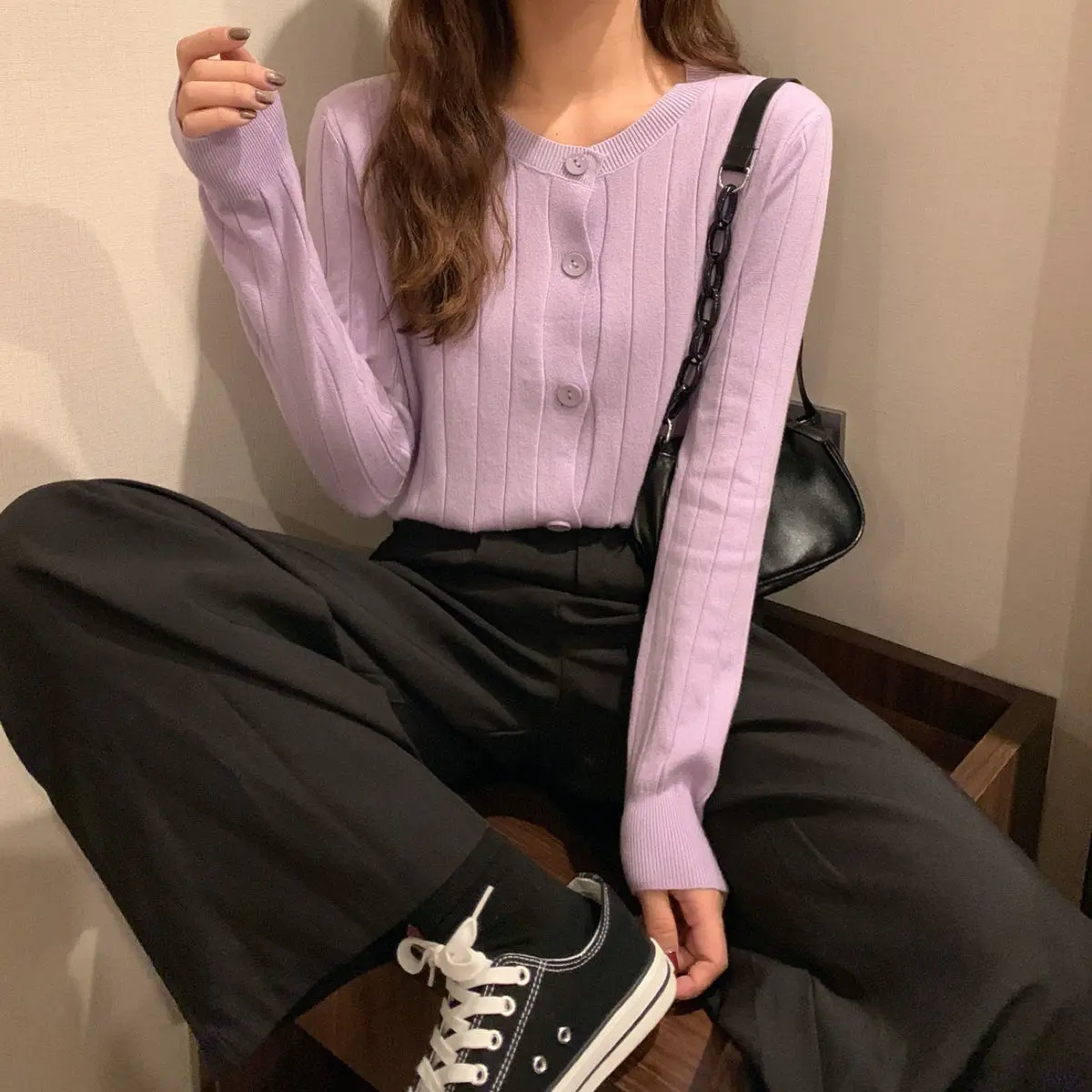 Женские свитера кардиган Осенний мягкий свитер Женский Свободный Повседневный