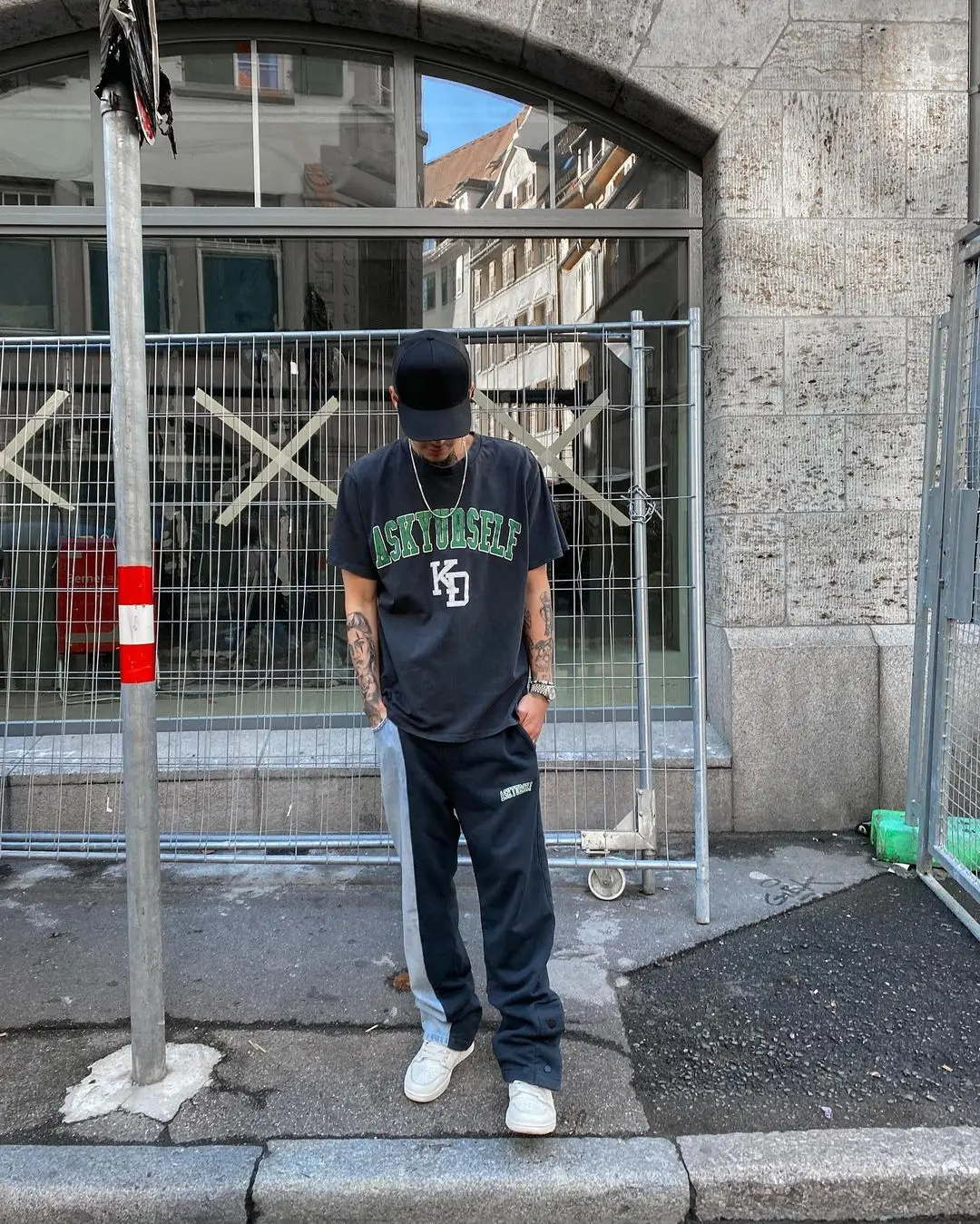 

2021ss Old Heavy Fabric ASKYURSELF White Logo T-shirt hip hop Men Women Vintage Font Printing Askyurself Short Sleeve Tops