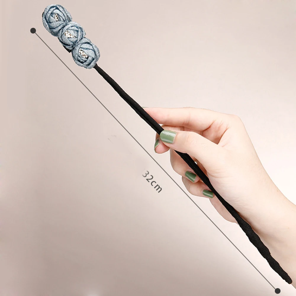 Цветок пончик булочка большие искусственные жемчужная лента DIY стиль волос