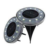 solar buried lamp ip68 waterproof landscape decoration 12 leds round garden lawn light for stairsyardpartywarm or white