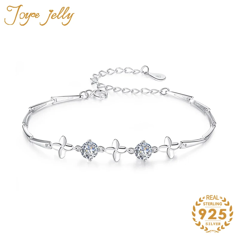 

JoyceJelly Fashion Bracelet 925 Sterling Silver Jewelry Unique Flower Design Trendy Bracele for Women Wedding Jewelry Gifts 2021