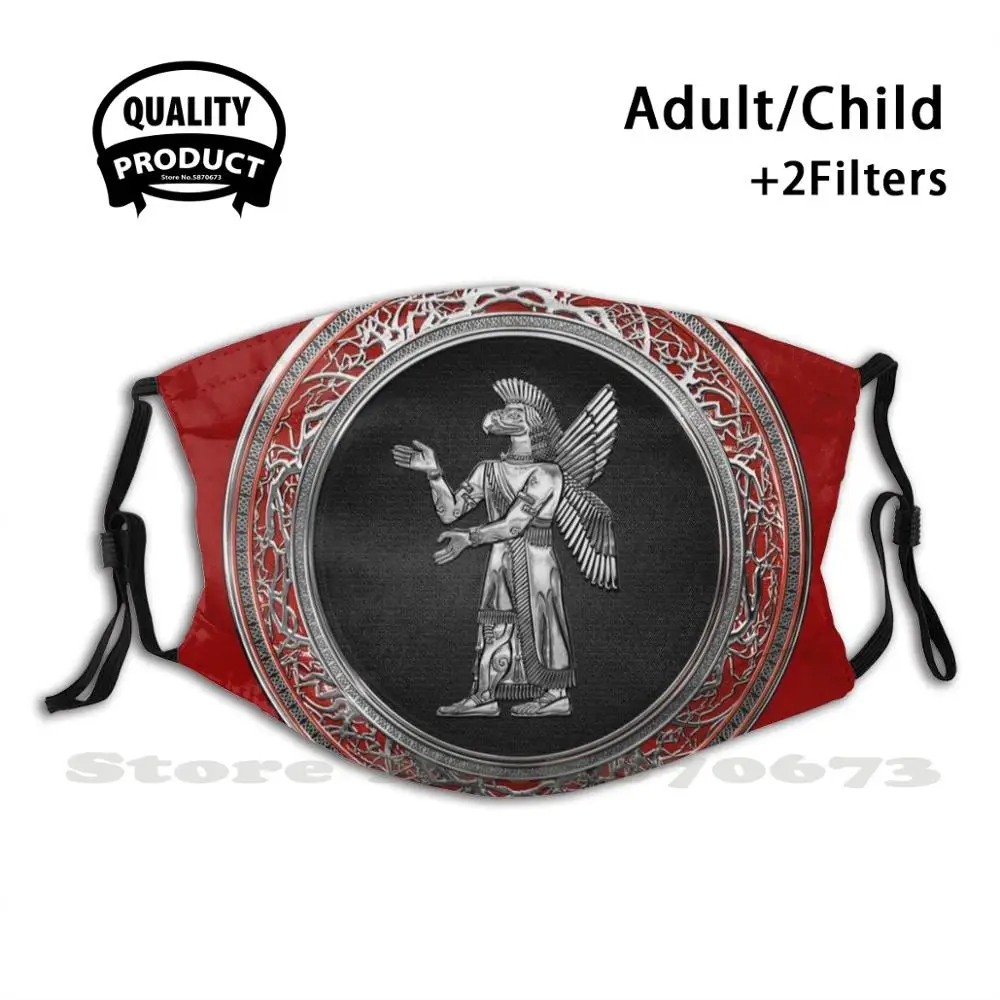 

Маска для лица Sumerian death-Серебряный Бог Нинурта из красного бархата, моющаяся маска с фильтром, Лидер продаж, летние маски сокровища