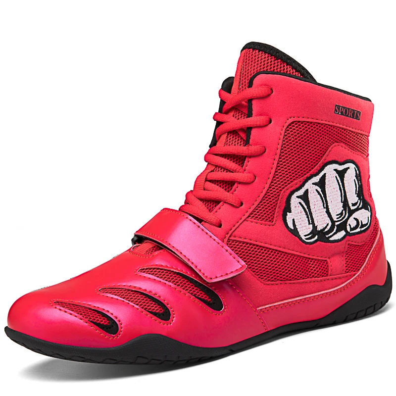 

High-top men's Sanda boxing wrestling shoes soft soled shoes couple weightlifting gym ladies training sports fighting shoes