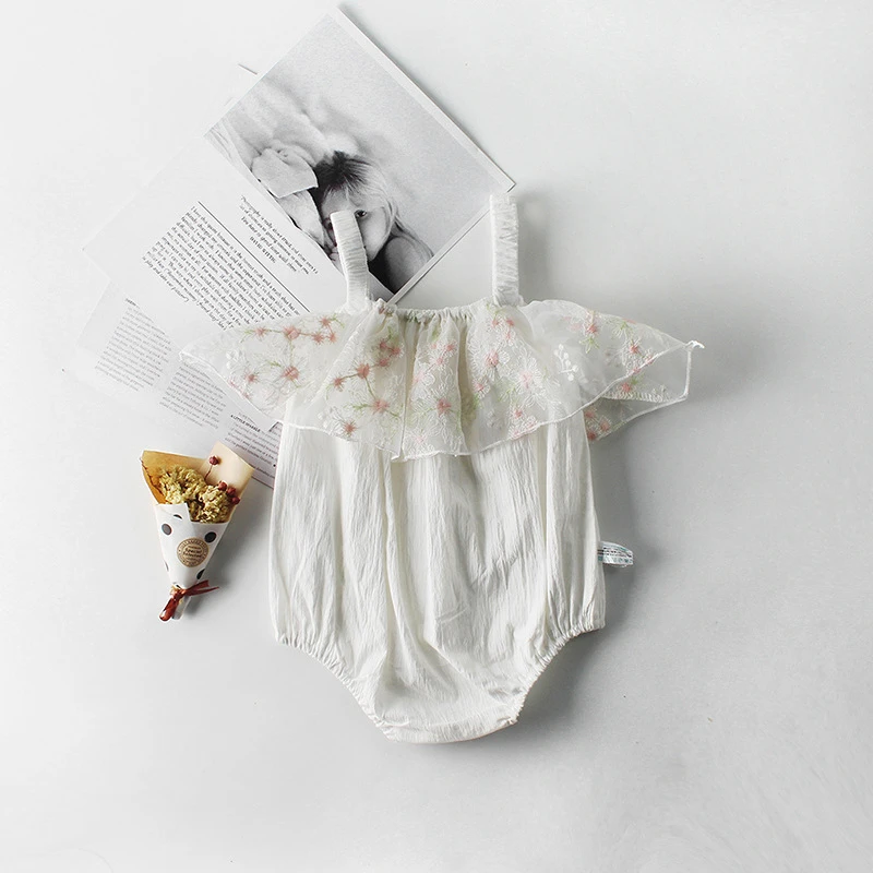 Koodykids/летние хлопковые боди для маленьких девочек Желтые Детские комбинезоны со