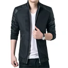 Мужская кожаная куртка 2021, модная мотоциклетная приталенная Мужская Черная куртка, Мужская верхняя одежда, мужские пальто из искусственной кожи
