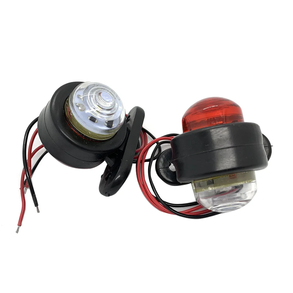 

1pair Mini Safety Warning External Universal Side Marker Light Double Sided Durable 10-30V Trailer Truck 6 Led Turn Signal