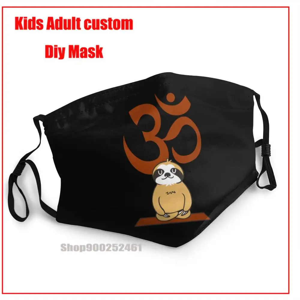 

Om Sloth DIY маска для лица, модная моющаяся многоразовая маска для лица, детская маска для рта с дизайном, смешная модная дизайнерская маска для ...