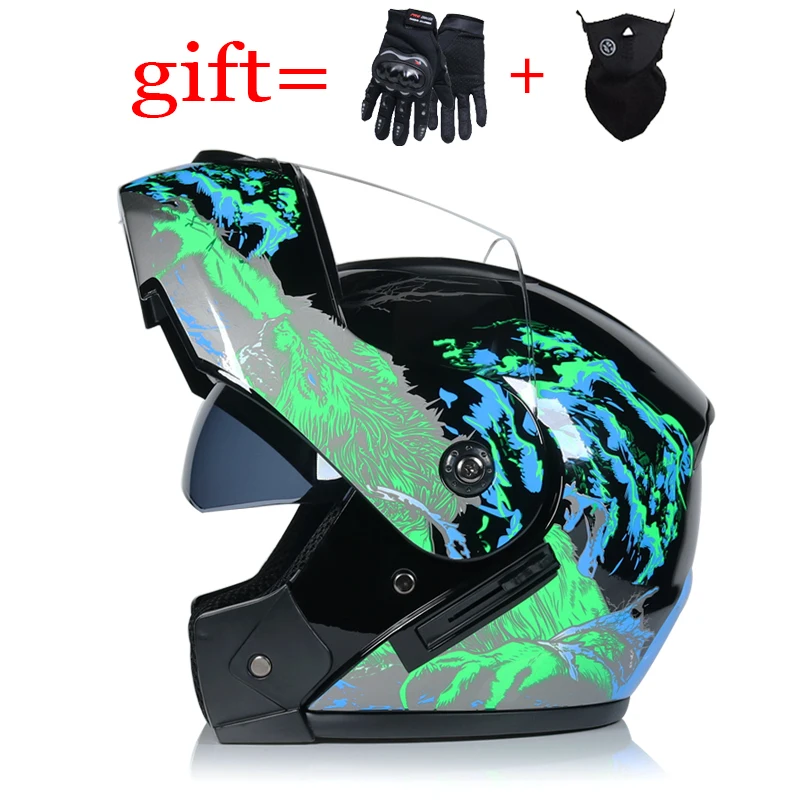 Модный мотоциклетный шлем с двойным козырьком сертификацией в горошек подходит