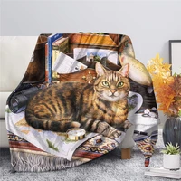 cute cat animal flannel blanket decorative bed blankets for beds adult quilt the bed home decorative casual throw blanket