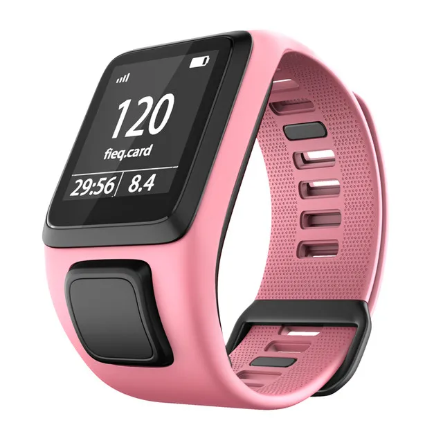 Replacement Silicone Wrist Band Strap For TomTom Runner 2 3 Spark 3 Adventurer Golfer 2 Spark Cardio GPS Sport Smart Watchband - Цвет: pink