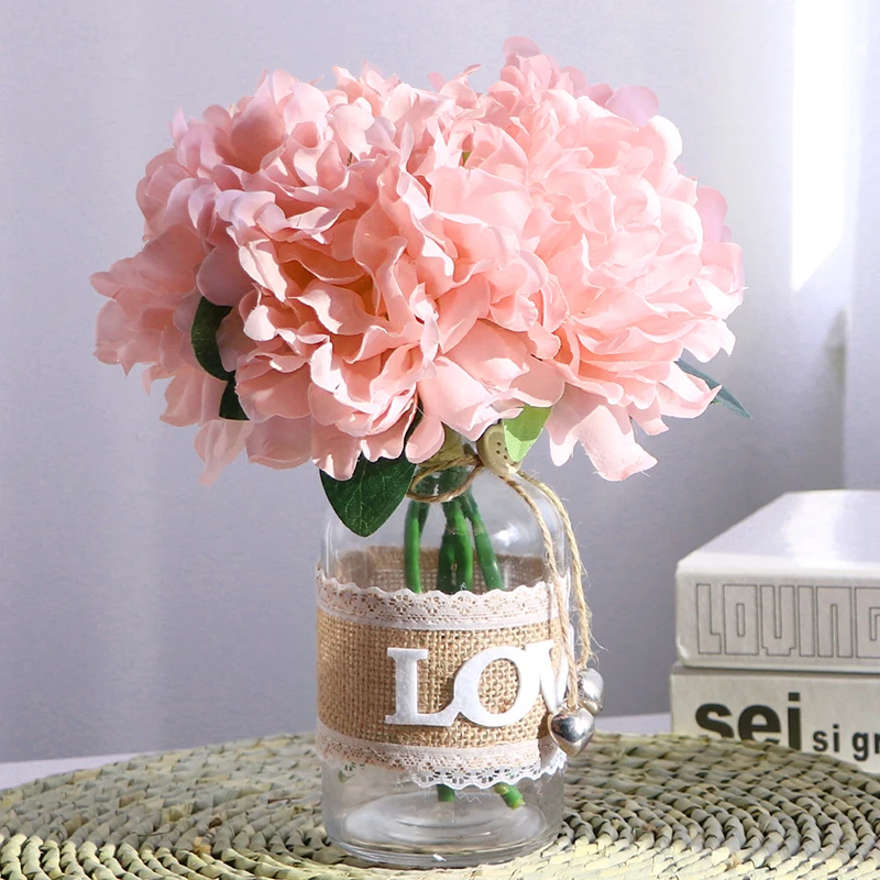 5 головок искусственный цветок свадебное украшение ткань цветы Искусственный