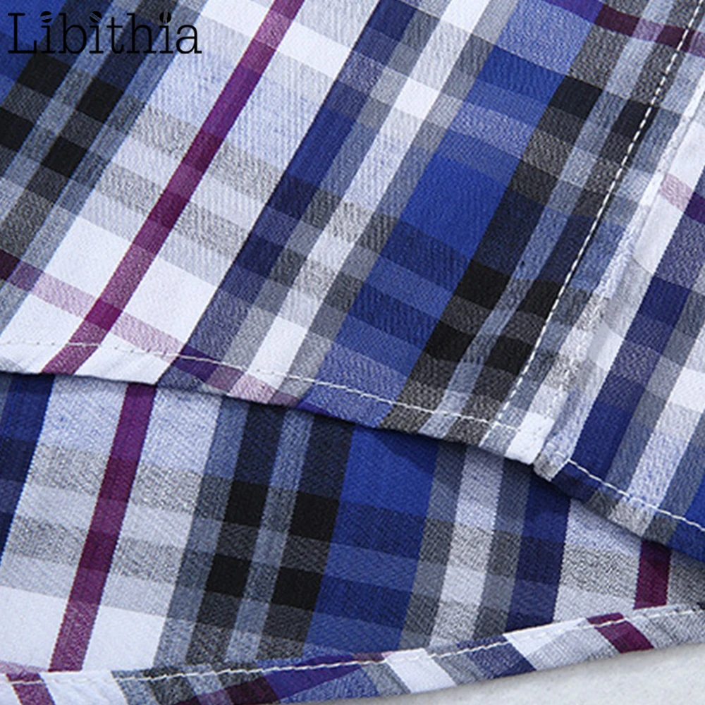 

Men's Casual Plaid Dress Shirts Cotton Short Sleeve Summer Cotton High Quality Shirt Blue Big Size 2XL-9XL Clothes Male R1171