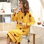 Ночные рубашки женские большого размера 3XL с принтом и круглым вырезом средней длины свободные простые мягкие дышащие пижамы в Корейском стиле новая популярная женская одежда для сна Ulzzang