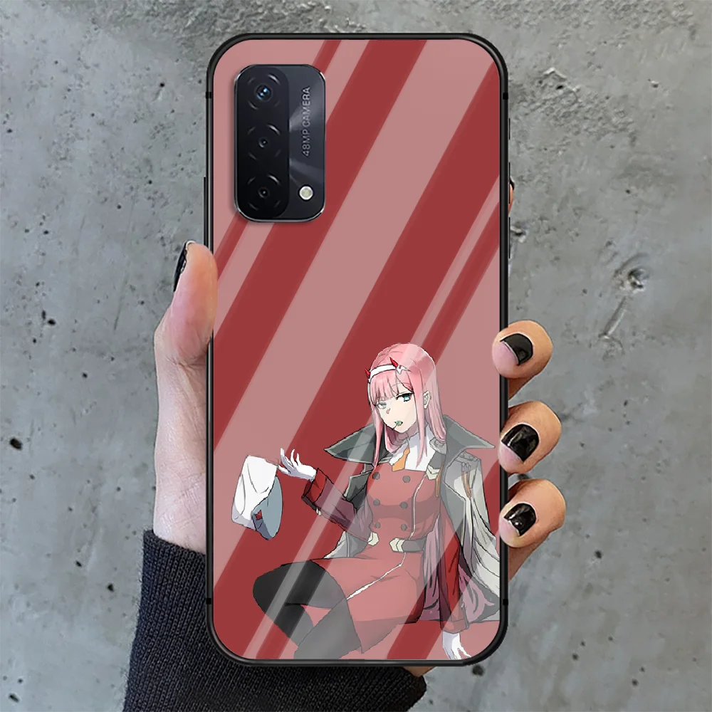 

FRANXX Sexy Zero Two Phone Tempered Glass Case Cover For oppo realme find a x c xt gt 2 53 3 6 7 50 11 i Pro 5g Black Etui