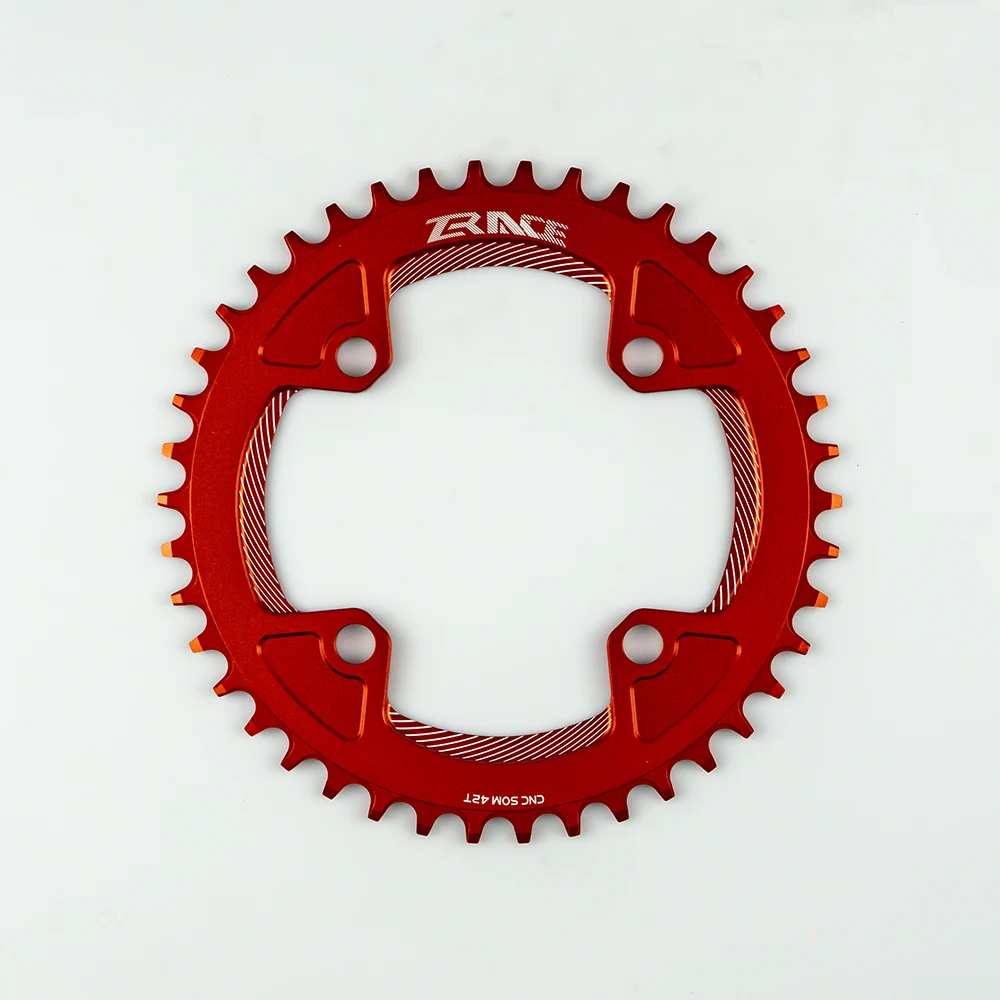 Red 42T ZRACE цепная цепь 40 T/42 T/44 T/46 T/48 T/50 T/52 T BCD104, узкий зуб AL7075 CNC, MTB/дорожный/складной велосипед/гравий-велосипеды - Цвет: Red 42T
